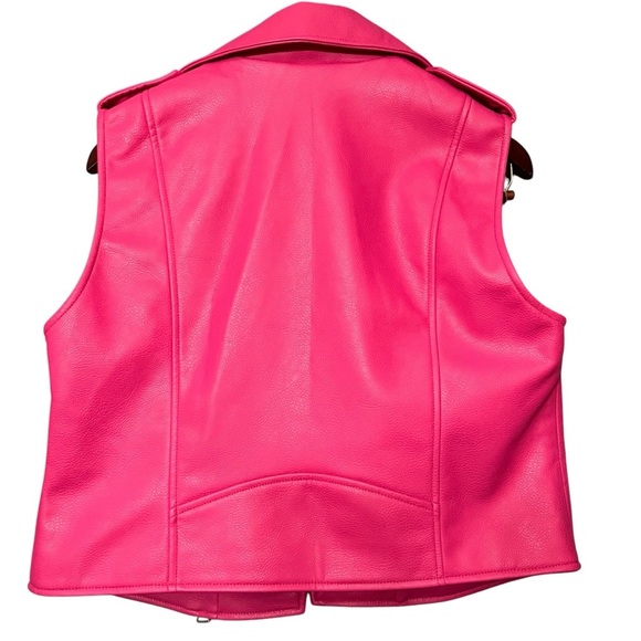 Zara Faux Leather Vest- Fuchsia pink- Size S/ pre-owned in good condition - Picture 3 of 5